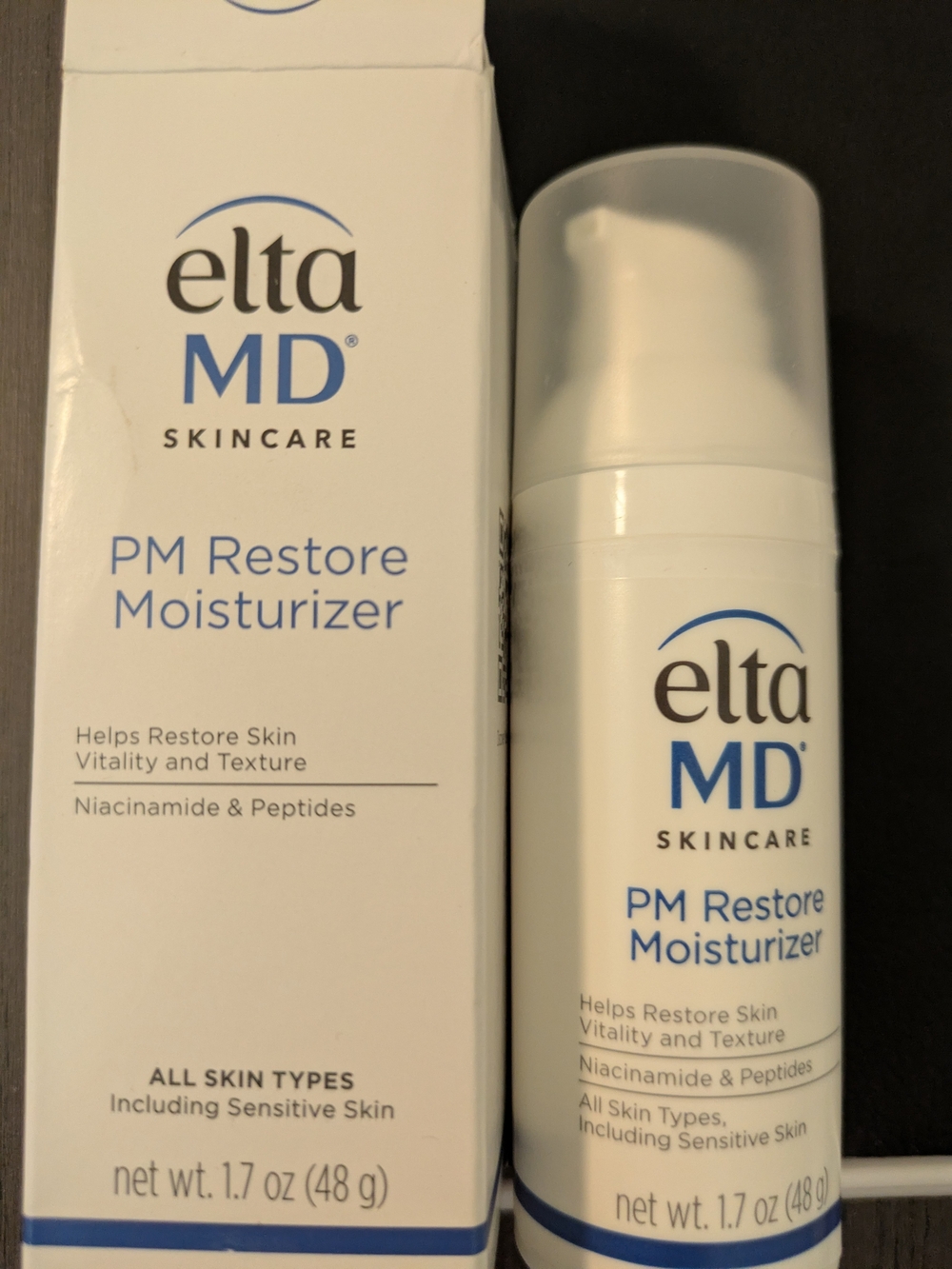 EltaMD PM Restore Moisturizer - White and Blue Packaging